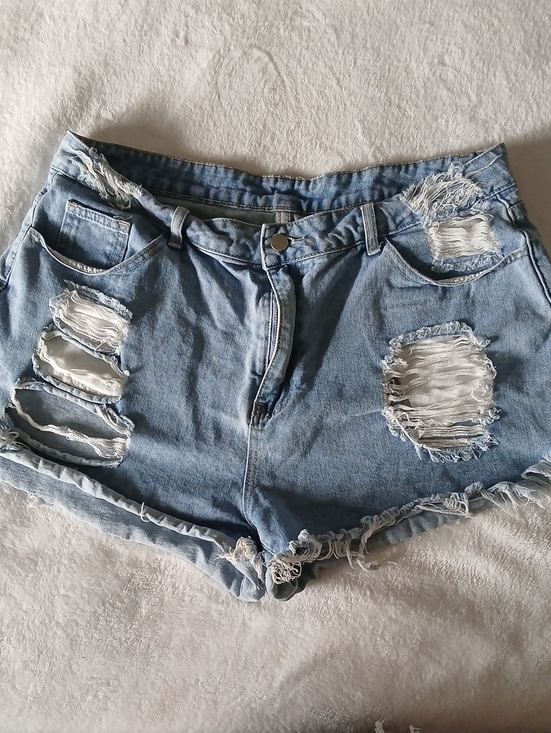 SHEIN Pants - 💥 SHEIN Light Blue 2XL Super Distressed Denim Jean Shorts
